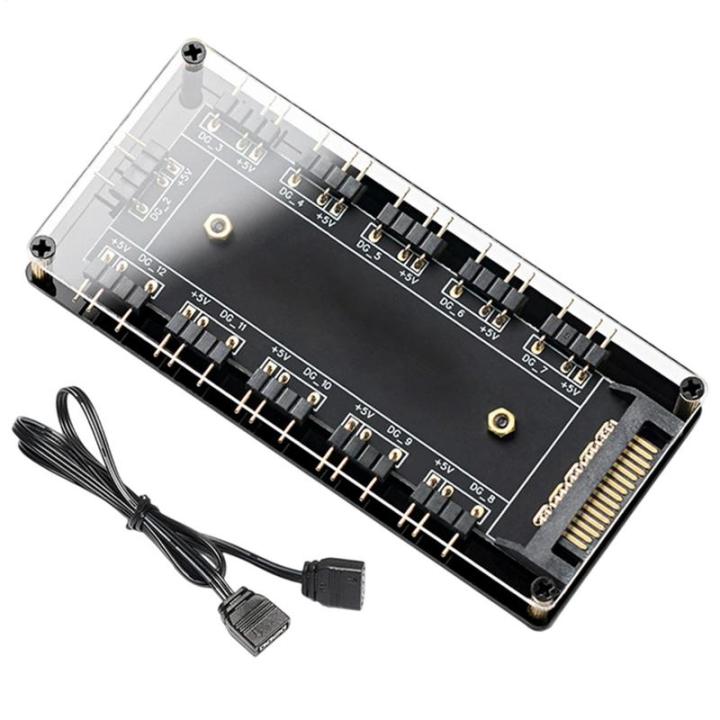 Computer%20Fan%20Hub%20Controller%20for%20Game%20Chassis%2010-in-1%20Hub%20for%20ARGB%20PC%20Case%20Game%20Computer%20Fan%20and%20LED%20Strip%20Controller%20-%20Image%204