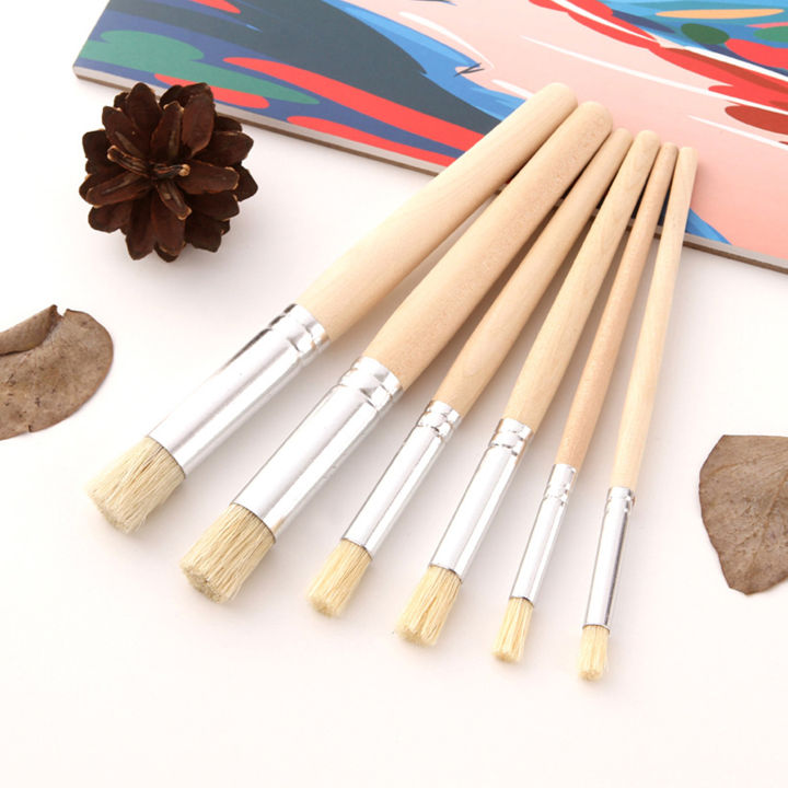 Wooden%20Stencil%20Paint%20Brushes%20Set%20Round%20Tip%20Bristle%20Hair%20Paintbrush%20Easy%20to%20Clean%20Art%20Supplies%20Gift%20for%20Children%20Adults%20Acrylic%20Oil%20Watercolor%20Drawing%20Painting%20DIY%20Crafts%206PCS%20-%20Image%203