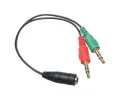 Mic & Speaker to 3.5mm Compo port Stereo Audio Plug Y Splitter Cable Earphone Headphone Adapter Connector. 
