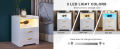 VTEC HOME Modern Lighted Bedside Table with 2 drawers / Side Table / End Table /Nightstand / Bedside Cabinet / Bedroom Furniture / Drawer Cupboard / Modern Furniture / Living Room Furniture / Lighted Furniture / Modern Bedside Cupboard - WLBC 1600. 