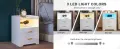VTEC HOME Modern Lighted Bedside Table with 2 drawers / Side Table / End Table /Nightstand / Bedside Cabinet / Bedroom Furniture / Drawer Cupboard / Modern Furniture / Living Room Furniture / Lighted Furniture / Modern Bedside Cupboard - WLBC 1600. 