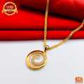 Gold Plated Guarantee Bismark Chain with White Derana Pendant 18-24 inch Stylish Necklace Design - Free Gift Box -. 