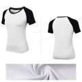 Women Workout T-shirt Raglan Short Sleeves Splicing O Neck Quick Dry Running Performance Exercise Gym Baselayer Sport Shirts Casual Tops. 