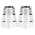 2 Piece Oxygen Sensor Test Pipe Extension Extender Adapter Spacer M18 X 1.5 (1) Bung Silver. 