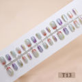30Pcs Handmade Fake Nail Gradient Cat Eyes Short Press On Nails For Nail Art MOYAO. 
