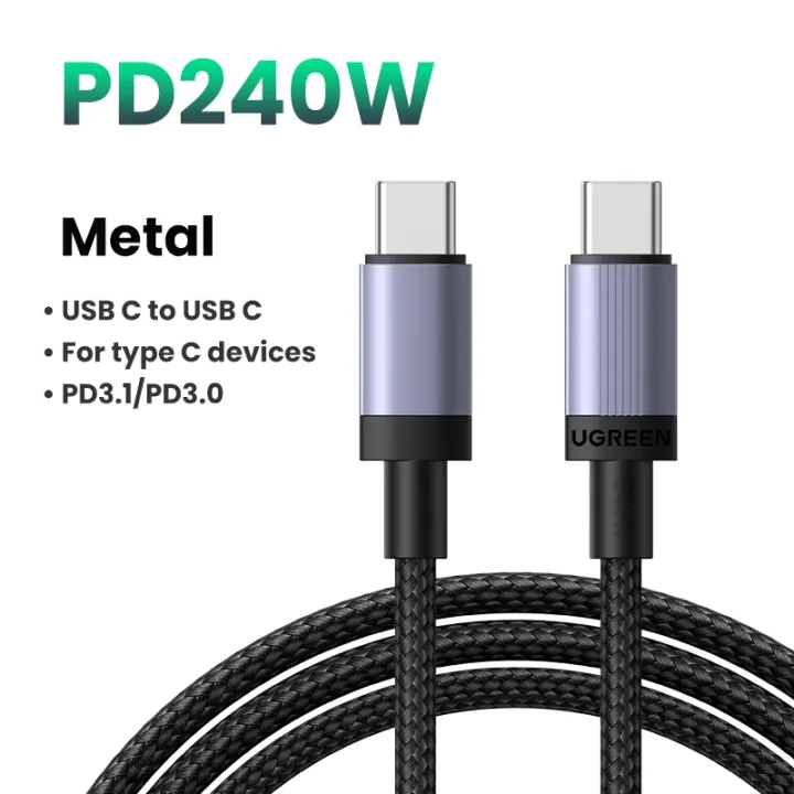 UGREEN%20PD240W%205A%20USB-C2.0%20Cable%20Type%20C%20to%20C%20Fast%20Charging%20Cable%20USB2.0%20Black%20Aluminum%20Braided%20Cable%20for%20iPhone%2015%20Series%20SAMSUNG%20S24%20S23%20Ultra%20iPad%20Pro%20Macbook%20MacBook%20Air%202020%20Matebook%20iPad%20Pro%202m%201m%200.5m%20-%20Image%209