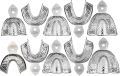 Dental Impression Trays 10pcs Set Perforated. 