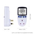 LCD Display Electricity Usage Power Meter Socket Energy Watt Volt Amps Wattage KWH Consumption Analyzer Monitor Outlet--with Backlight AC230V~250V UK Plug. 