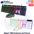 Bajeal T350 Keyboard and Mouse LED Light 104 Keys USB Wired Gaming Keyboard Mouse Combo. 