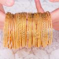 1 Pc Women's Luxury Dubai Gold Bangle 2mm Thin Bracelet For Women Fashion Caved Jewelry GIft #249829. 