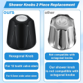 Metal Matte Black Shower Knob 2 Piece Replacement, for Price/ Tub Shower Handle, 2 Faucet Handle Trim Kit. 
