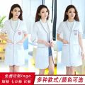 Beauty Salon Korean Style White Gown Short Sleeve Semi-Permanent Eyebrow Tattoo Teacher Winter Summer Skin Management Doctor Long-Sleeve Working Clothes. 