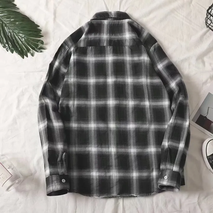 Yfashion%20Men%20Cotton%20Plaid%20Printing%20Shirt%20Fashionable%20Simple%20Large%20Size%20Casual%20Loose%20T-shirt%20Long%20Sleeves%20Cardigan%20Tops%20-%20Image%203