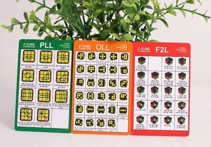【DATA FROG Global MALL】MF 3pcs/Set 119 Advanced Formulas F2L Pll Oll Puzzle Spinner Cube Tutorial Applies To 3x3 Speed Card