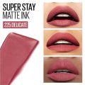 Maybelline New York Liquid Matte Lipstick, Long Lasting, 16hr Wear, Superstay Matte Ink, 225 Delicate, 5ml FROM INDIA(SAM). 