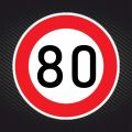 B-0075 Speed Limit 80 Km 16 Cm Self-Adhesive Decal Car Sticker Waterproof Auto Decors. 