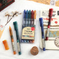 5 Pcs High Straight Liquid Gel Pen Ds-904 Quick Dry Vintage Colour Ink 10 Colors Set 0.5mm Needle Shaped Nib Handbook. 