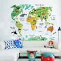 World Map Children Education Home Decoration animals tree bridge baby children cartoon bedroom room decor wall stickers removable kids nursery decal sticker Wall Decoration Stickers wall deco Mickey Balloon. 
