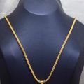ESH New Elegant Gold Plated 18/24 Inch 3mm Singapore Square Fox Chain Necklace for Unisex. 