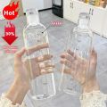 【HOT】 750Ml Large Capacity Glass Water Bottle With Time Marker Cover For Water Drink Transparent Milk Juice Simple Cup Birthday Gift. 