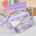 Large Capacity Pencil Bag Aesthetic School Cases Girl Kawaii Stationery Holder Bag Children Pen Case Students School Supplies. 