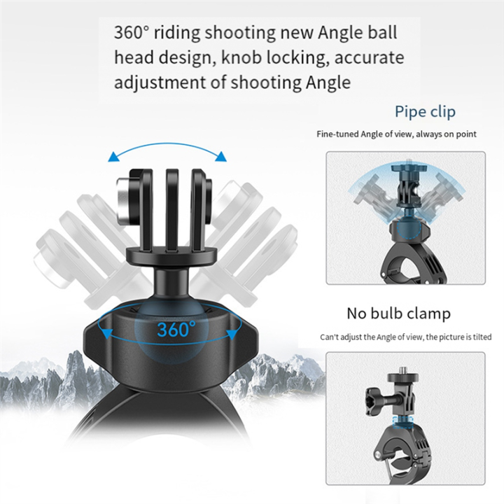 Cycling%20Motorcycle%20Clip%20360%C2%B0%20Super%20Clamp%201/4In%20Hole%20Bracket%20for%20/Action%204/%20Action%20Camera%20Parts%20Accessories%20-%20Image%202