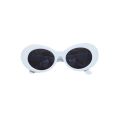 Bold Retro Oval Mod Thick Frame Sunglasses Clout Goggles with Round Lens 51mm. 