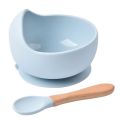 Food Grade Silicone Baby Feeding Bowl Set Solid Color Waterproof Kids Feeding Bowl with Spoon Children Tableware Dinnerware Set. 