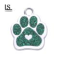 Loveseason Dog Tag Hanging Hole Design Paw Shape Pet Dog Tag Pendant. 