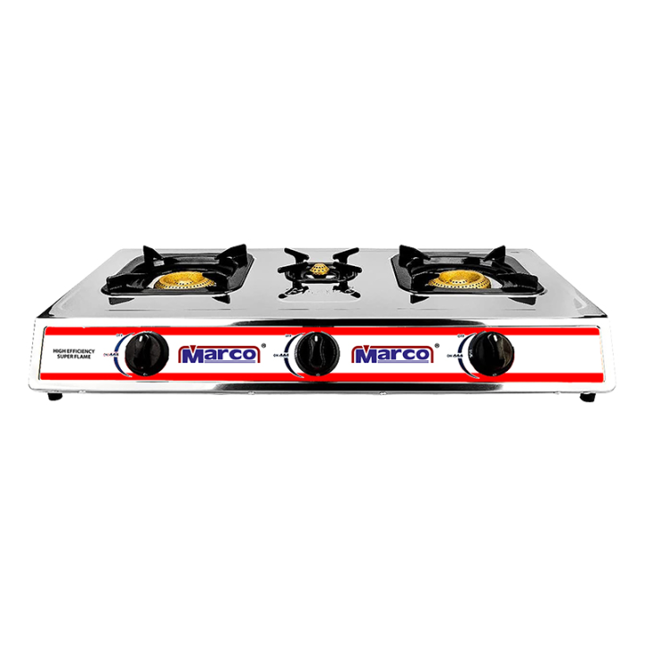 Marco 3 Burner Gas Cocker, Saisho Three Burner Gas Stove S-306BG | LU GOLD STORE  Saisho Three Burner Gas Stove