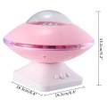 Aurora UFO Projector LED Night Light with Built-in Stereo Speakers LED Ceiling Projector for Children - Connects with 3.5mm Audio Device Pink. 