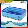 INTIME 2.1M (YT-667) Inflatable Family Swimming Pool 3 Layer Extra Large Rectangular Kids Swimming Pool Outdoor Bathtub Home Toy Game Bath (210 x 150 x 60cm). 
