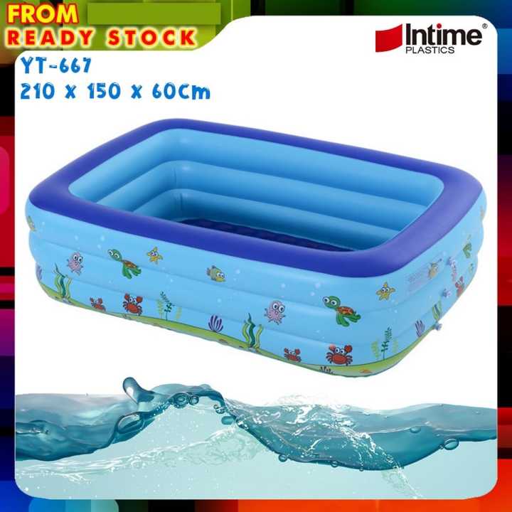 INTIME%202.1M%20(YT-667)%20Inflatable%20Family%20Swimming%20Pool%203%20Layer%20Extra%20Large%20Rectangular%20Kids%20Swimming%20Pool%20Outdoor%20Bathtub%20Home%20Toy%20Game%20Bath%20(210%20x%20150%20x%2060cm)%20-%20Image%202