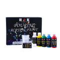 H&B 6 Colors Fabric Paint Set Kit 60ml Each Bottle Textile Paint for Canvas Ceramic Art & DIY Projects Graffiti Liquid Fluid Painting Home Decoration. 