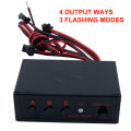 4 Ways LED Strobe Flash Light Flasher Controller Box 12V Car Strobe Lights Vehicle Front Grille Flashing Lights Bar. 
