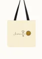 Tote Bag with Black Handle - Eco-Friendly Women’s Bag with Zipper. 