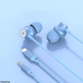 Yuxin shopFashion 2023 New In-Ear Wired Earphones 3.5mm Round Mouth Type-C Flat Mouth Earphones Metal Heavy Bass Earbuds Blue/Pink/White/Black. 