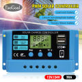 EsoGoal 30A Solar Charge Controller Solar Panel Controller 12V/24V Adjustable L-CD Display S-olar Panel B-attery Regulator With U-SB P-ort A-uto P-WM C-ontrollers I-ntelligent S-ystem C-harging C-ontroller For Home. 