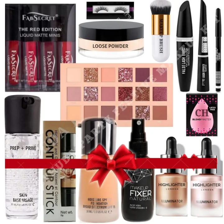 CLASSY HUDA Festive Party Makeup Kit Have Complete Makeup Box for Women (Fair) l with 15 Essential Products l Waterproof l Bridal Makeup l Full Face Makeup | SAM