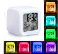 Digital Calendar, Timer Watch, Temperature Light Operated LED Plastic Alarm Clock with Automatic 7 Color Changing, Imprint Gift, Glowing LED Color Change Digital Alarm Clock. 