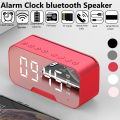 G10/Q5 Portable Bluetooth Digital Alarm Clock Speaker FM Radio /Stereo Speakers/Hands-free Calling Support/Mirror Screen Dispaly/Support FM TF AUX / Phone Holder. 