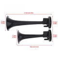 2PCS Black Air Horn Dual Trumpet Air Pump Air Horn Pipe Car Truck Train Boat. 