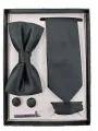 5 Pieces Set Gift Box Business Formal Necktie Handkerchief Cufflink Mens Tie. 