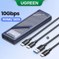 UGREEN M.2 NVMe SATA SSD Enclosure Adapter, Dual Protocol 10Gbps USB 3.2 Gen2, USB C External Enclosure Supports M and B&M Keys and Size 2230 /2242 /2260 /2280 SSDs. 