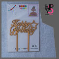 wooden & plastic Happy birthday cake topper. 