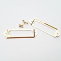 12Pcs Antique Brass Golden Metal Label Pull Frame Handle File Name Card Holder For Furniture Cabinet Drawer Box Case Bin 17*60mm. 