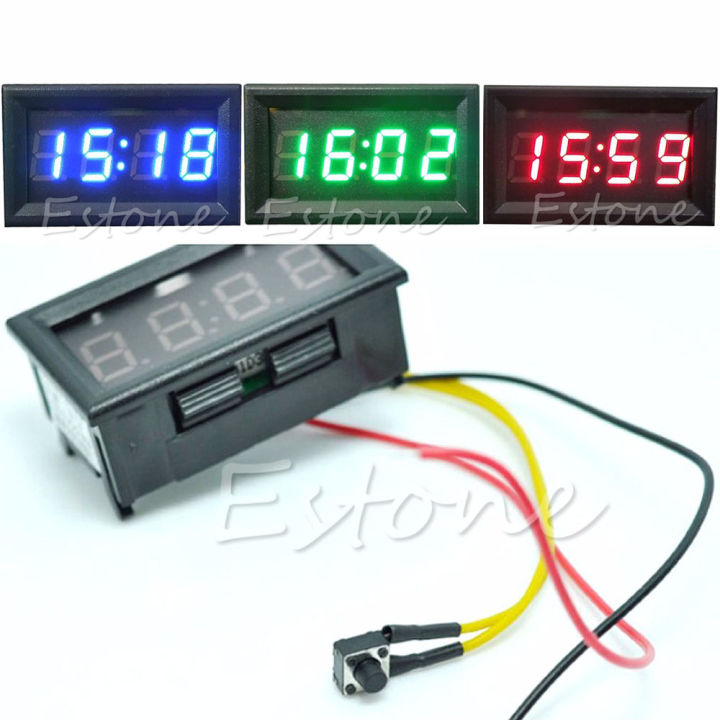 12v Auto Clock Led Display Digital Clock 12v/24v Dashboard Car Motorcycle Accessory ...