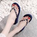 Flip Flops Women's Summer Outdoor Wear New Little Daisy Fashion Flat Wedge Slippers Non-Slip Simple Beach Shoes Sandals. 