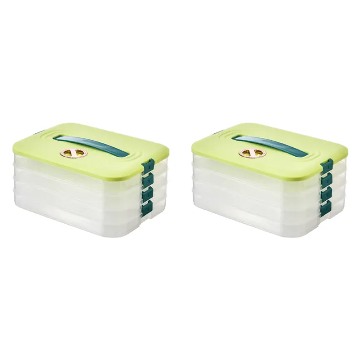 8X Dumplings Box Storage Box Refrigerator Dumpling Freezing Multi-Layer ...