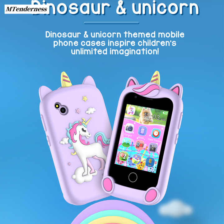 MTenderness 3, Educational Digital Camera Player Baby Touch Screen Toy Camera Smartphone Original Kids Unicorn Mobile Phone MP3 Toy Suitable for -8 Year Old Girls Boys
